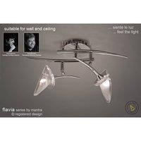 M0316PC Flavia 2 Lt Chrome Modern Flush Ceiling or Wall Lamp