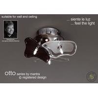 M0704 Otto 3 Light Halogen Chrome Black And White Flush Lamp