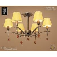 M0344AB Siena Antique Brass 6 Lt Semi-Flush Lamp With Shades