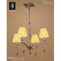 M0343AB Siena Antique Brass 4 Lt Semi-Flush Pendant With Shades