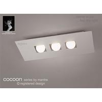 m0128 cocoon 3 light silver flush wall or ceiling lamp