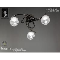 M0808BC Fragma 3 Light Black Chrome Flush Ceiling Lamp