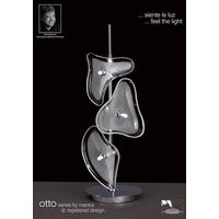 M0598 Otto 3 Light Halogen Chrome And White Table Lamp