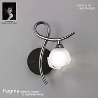 m0818bcr fragma 1 light black chrome wall lamp
