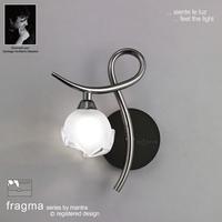M0818BC/L/S Fragma 1 Light Black Chrome Switched Wall Lamp