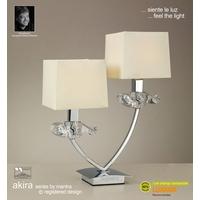 m0790pccs akira chrome 2lt table lamp with cream shades