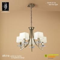 m0782ab akira antique brass 5lt chandelier with cream shades