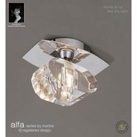 M0422PC Alfa 1 Light Polished Chrome Flush Ceiling Lamp