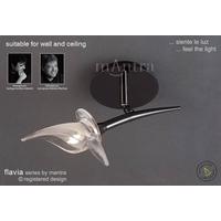 M0315BC Flavia 1 Lt Black Chrome Flush Ceiling or Wall Lamp