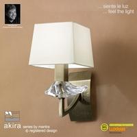 M0786AB/S Akira Antique Brass 1Lt Wall Lamp With Cream Shade