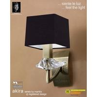 M0786AB/BS/S Akira Antique Brass 1Lt Wall Lamp With Black Shade