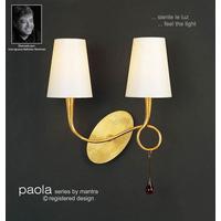 M0547 Paola 2 Light Gold Wall Lamp With Cream Shades