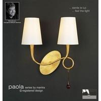 M0547/S Paola 2 Lt Gold Switched Wall Lamp With Cream Shades