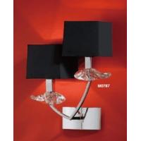 M0787PC/S Akira Chrome 2Lt Switched Wall Lamp With Black Shades