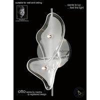 M0593 Otto 2 Light Halogen Chrome And White Wall Lamp