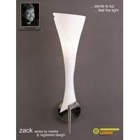 M0773 Zack 1 Lt Satin Nickel Wall Lamp With White Glass