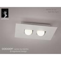 m0127 cocoon 2 light silver flush wall or ceiling lamp