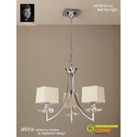 m0783pccs akira chrome 3lt chandelier with cream shades