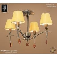 M0345AB Siena Antique Brass 4 Lt Semi-Flush Lamp With Shades