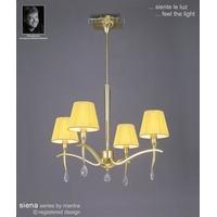 M0343PB Siena Polished Brass 4 Lt Semi-Flush Pendant With Shades