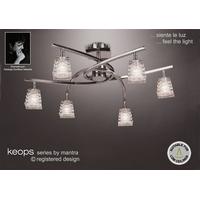 M0014 Keops 6 Light Satin Nickel Semi-Flush Ceiling Lamp