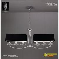 M0781PC Akira Chrome 6 Light Chandelier With Black Shades