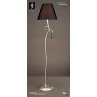 M0533 Paola 1 Light Silver Floor Lamp With Black Shade