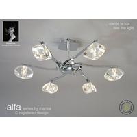 m0413pc alfa 6 light polished chrome semi flush ceiling lamp