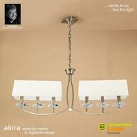 M0781AB Akira Antique Brass 6Lt Chandelier With Cream Shades