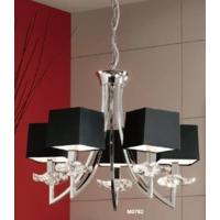 M0782 Akira Chrome 5Lt Chandelier With Black Shades