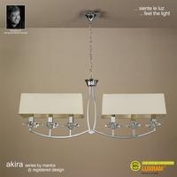 M0781PC/CS Akira Chrome 6 Light Chandelier With Cream Shades