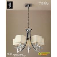 M0782PC/CS Akira Chrome 5Lt Chandelier With Cream Shades