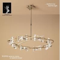 M0888AB Kromo Antique Brass 8 Light Semi-Flush Pendant