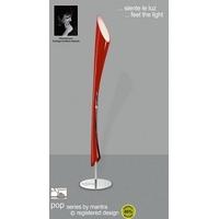 M0915 Pop Low Energy 3 Light Chrome And Gloss Red Floor Lamp