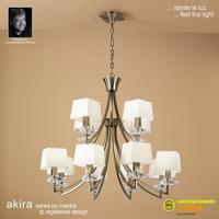 m0792ab akira antique brass 12lt chandelier with cream shades