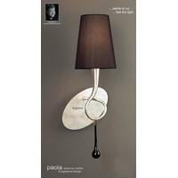 M0538 Paola 1 Light Silver Wall Lamp With Black Shade