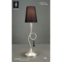 M0535 Paola 1 Light Silver Table Lamp With Black Shade