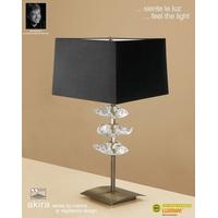 M0793AB/BS Akira Antique Brass 2Lt Table Lamp With Black Shade
