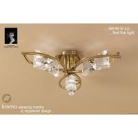 M0891AB Kromo Antique Brass 3 Light Flush Ceiling Lamp