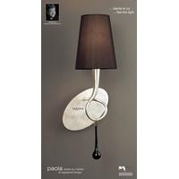 M0538/S Paola 1 Light Silver Switched Wall Lamp With Black Shade