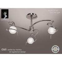 M0088PC Dali 3 Light Chrome Semi-Flush Lamp