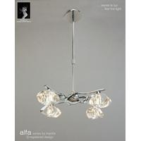 M0414PC Alfa 4 Light Chrome Semi-Flush Ceiling Pendant