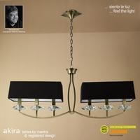 M0781AB/BS Akira Antique Brass 6Lt Chandelier With Black Shades