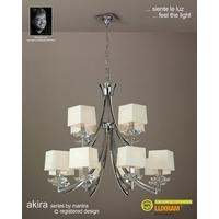 m0792pccs akira chrome 12lt chandelier with cream shades