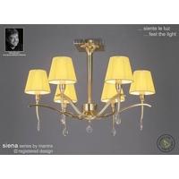 M0344PB Siena Polished Brass 6 Lt Semi-Flush Lamp With Shades