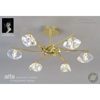 m0413pb alfa 6 light polished brass semi flush ceiling lamp