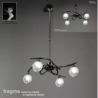 m0802bc fragma 4 light black chrome semi flush pendant