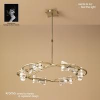 M0887AB Kromo Antique Brass 6 Light Semi-Flush Pendant