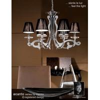 m0377pc acanto chrome 6 light chandelier with shades