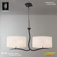 M1150 Eve 4 Light Anthracite Pendant With Ivory Shades